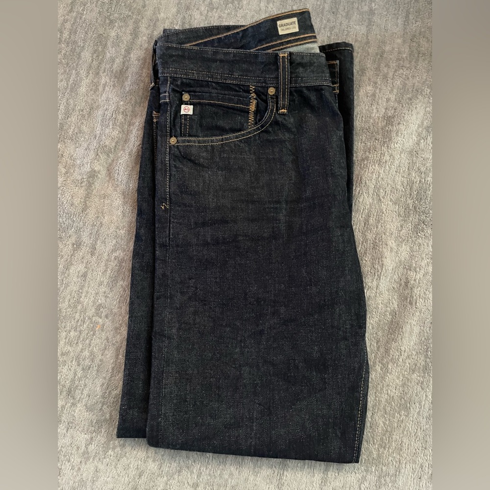 AG Adriano Goldschmied Men's Indigo Straight Jeans